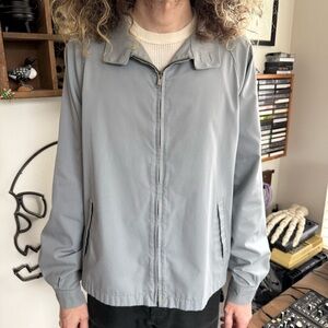 Vintage 80s 90s London Fog Light Gray Bomber Jacket ~ Size XL